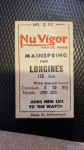 NEW Vintage Nu Vigor for Longines Mainspring Watch No.- L 141 / 11L / .011 - £11.96 GBP