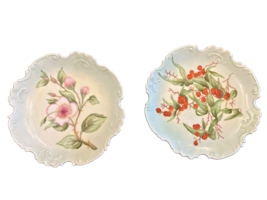 2 Plates 8 Inch Hand Painted Signed E. Kyzar Dated 1974 Bible References Floral - £25.72 GBP