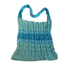 Handmade Aquamarine Hand Crocheted Handbag - £16.21 GBP