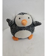Anthropologie Knitted Penguin Plush Stuffed Animal Furry Earmuffs Black ... - £23.34 GBP