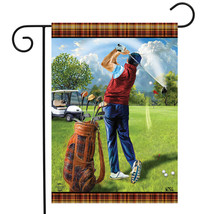 Golf Day Spring Garden Flag Golfer Bag Carts 12.5&quot; X 18&quot; - £15.72 GBP