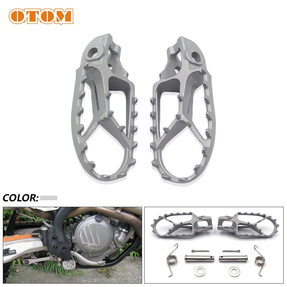 OTOM New Motorcycle Footrests Foot Peg Pit Dirt Bike Stainless Steel Front - £16.61 GBP+