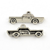 Sports Car Charms Antiqued Silver Vintage Style Racing Jewelry Supplies ... - $31.36 MXN