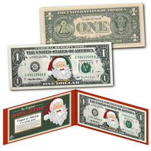 The Original Santa Bucks Santa Claus Christmas Genuine Us $1 Bill In Red Folio - £9.56 GBP