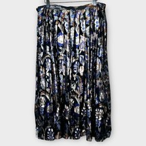 VINTAGE Union made metallic floral pleated midi skirt plus size 18W - £30.07 GBP