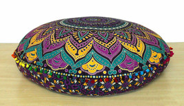Round Floor Meditation Ottoman Pouf Pillow Case Indian Mandala Cushion Cover - £18.24 GBP+