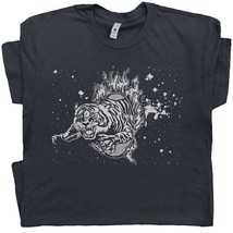 Circus Tiger T Shirt Weird Graphic Shirts Jumping Through Hoop Space Cow... - $18.99