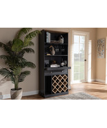 Mia Dark Gray and Oak Wine Cabinet  - $7,543.36 MXN