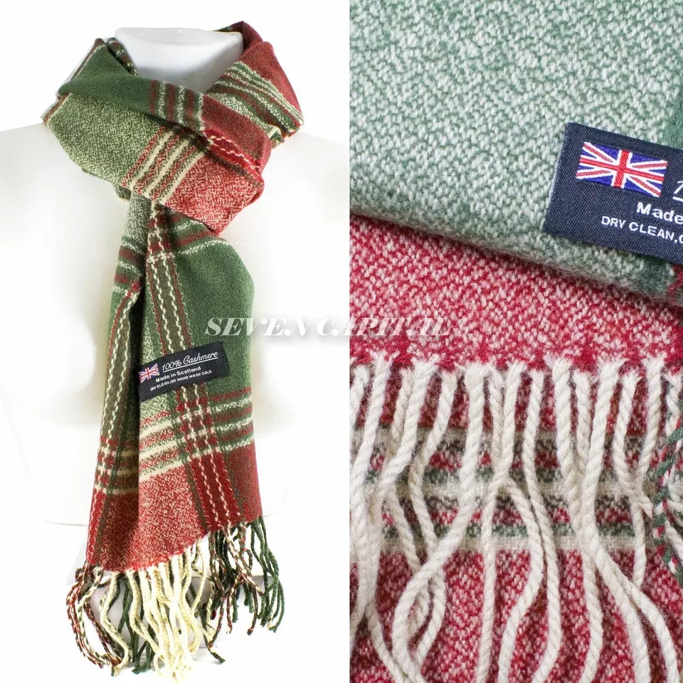 Men&#39;s &amp; Women&#39;s 100% Cashmere Winter Scarf: Scotland-Made Plaid Design (48) - $18.00