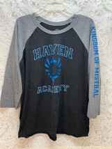 HAVEN ACADEMY Rooster Teeth Men&#39;s Jersey Large Black and Gray - £12.44 GBP