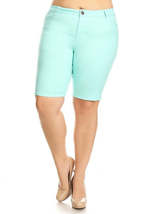 Plus Size High Waist Solid Stretch Short Pants - $29.40
