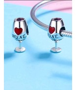 Wine cup simil pandora charms,wine glass charm for pandora, gift charm f... - $25.00