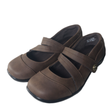 Easy Street Womens Brown Round Toe Slip On Mary Jane Flat Shoes Flats Si... - £64.73 GBP