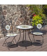 Zaer Ltd. Mosaic Tile Furniture (Bistro Set (1 Table, 2 Chairs), Odessa ... - £219.68 GBP