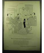 1950 Kimberly-Clark Levelcoat Printing Paper Ad - cartoon by Tony Barlow - £14.55 GBP