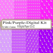 Pink and Purple-Digital Kit-Digtial Paper-Art Clip-Gift Tag-Jewelry-T shirt-Cake - £1.00 GBP