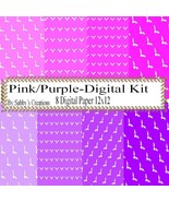 Pink and Purple-Digital Kit-Digtial Paper-Art Clip-Gift Tag-Jewelry-T sh... - $37.30 MXN
