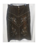 Venus Fashion LTD Women&#39;s Brown Skirt/Denim/Knee Length SzM SKU 3055 - $14.03