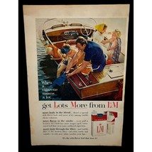 L&amp;M Cigarettes Print Ad Vintage 1963 Family Boat Trip Sailing Lots More ... - $11.95