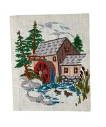 Vintage Handmade Old Mill Stream Needlework Canvas Stretched 8x10 - £9.80 GBP