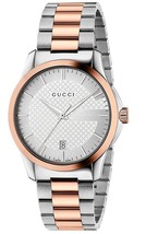 Gucci YA126447 G-Timeless Ladies Two-Tone Stainless Chrono Watch + Gift Bag - $628.78