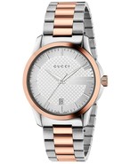 Gucci YA126447 G-Timeless Ladies Two-Tone Stainless Chrono Watch + Gift Bag - £502.61 GBP