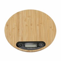 5Kg/ 1G Digital Food Kitchen Scale, Round Bamboo Led Display Weighing Food Scale - £24.04 GBP