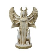 Statua scultura greca Hecate Triple Goddess of Magic Night Moon patina 9... - $72.91