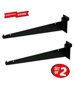 New 12&quot; Slatwall Knife Shelf Brackets With Lip - Black 2pk - $25.48