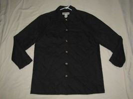 Orvis Black Peached Soft Quilted Mid-Weight Jacket Button Front M Medium - £31.13 GBP