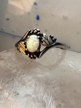 Black Hills Gold ring leaves lab opal band size 9.75 sterling silver women - £106.81 GBP