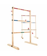 Double Wooden Ladder Toss Backyard Game With 6 Bolas Lawn Family Party Game - £77.71 GBP