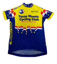 Verge Men’s Cycling Bicycle Jersey Texas Size Medium 3/4 Zip Yellow, Blue &amp; Red - £15.80 GBP