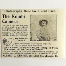 Kombi Camera Kemper Chicago 1894 Advertisement Victorian Pocket Mini 2 ADBN1bb - £7.98 GBP