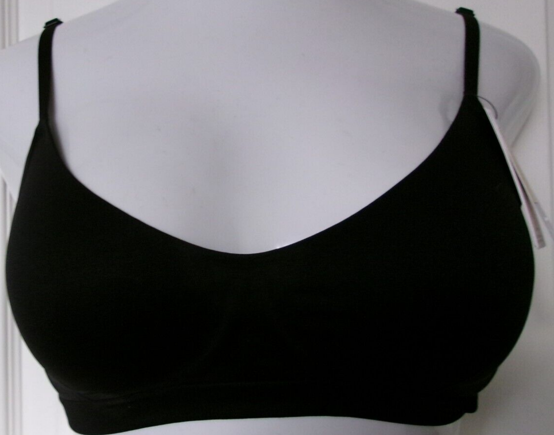 Calvin Klein Black Bonded Flex Balconette Bralette Wire Free Size Medium QF6610