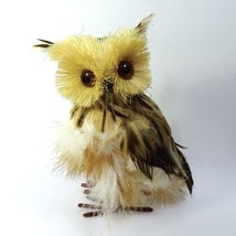 Realistic Woodland Owl Bird Figurine, Lightweight Body with Real Feather... - $24.00