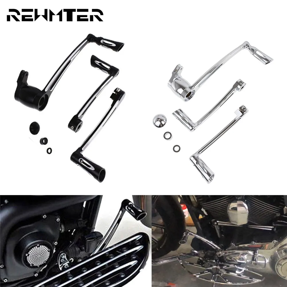 Orcycle black chrome heel toe shift lever w shifter pegs brake arm pedal kit for harley thumb200