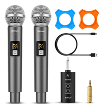 Wireless Microphone,Plug&amp;Play Microphone for Singing,Karaoke,Dual Cordle... - £46.65 GBP