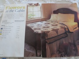 Unfinished FLOWERS IN THE CABIN Cotton LOG CABIN QUILT w/Fabrics - 75&quot; x... - $113.85