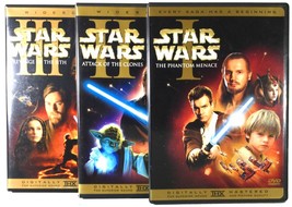 Star Wars: Phantom Menace / Attack of Clones/ Revenge of Sith (3 DVDs, 1999) - £11.24 GBP