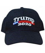 DONALD TRUMP 2020 BLACK HAT Embroidered Red White and Blue A - $171.06 MXN