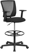 Flash Furniture&#39;S Ergonomic Mid-Back Mesh Drafting Chair Has An Adjustable Foot - £142.28 GBP