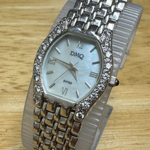 DMQ Quartz Watch DQ/4019 Women Diamonds Silver Barrel MOP Dial New Batte... - $26.59