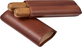 Visol Legend Brown Genuine Leather Cigar Case - Holds 2 Cigars - £47.30 GBP