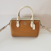 Coach CT848 Colorblock Pebbled Leather Rowan Satchel Crossbody Light Sad... - $172.51