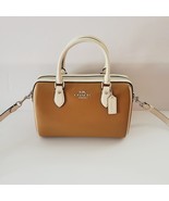 Coach CT848 Colorblock Pebbled Leather Rowan Satchel Crossbody Light Saddle Bag - £129.01 GBP