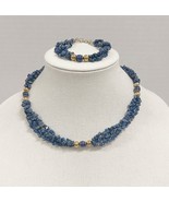 Vintage Blue Chipped Lapis Choker and Bracelet Set - $684.24 MXN