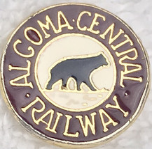 Alcoma Central Railway Pin Brooch Gold Tone Enamel Vintage - $9.95