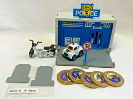 Matchbox Vtg Mini Fold n Go Police Station Playset Helicopter Car Foti Tokens - £23.88 GBP