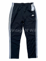 Adidas Mens XL Tricot Black/ White 3 Stripes Ankle Zipper Activewear Tra... - £22.72 GBP